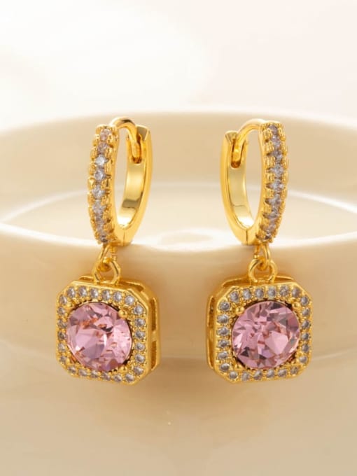 47 Pink Gold (pair) Brass Cubic Zirconia Geometric Dainty Single Earring