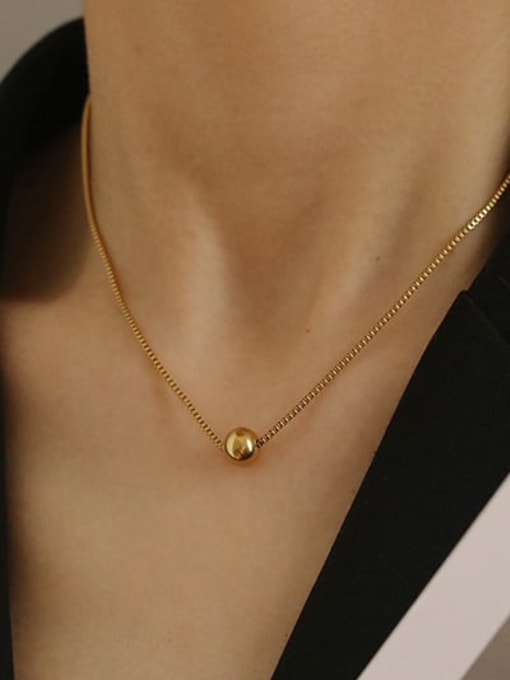 ACCA Brass Bead Round Minimalist Necklace 1