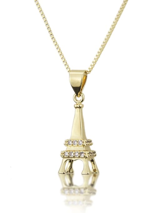 gold-plated Brass Cubic Zirconia Triangle Dainty Necklace