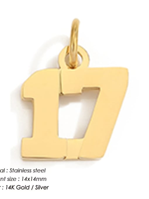 YP33069 17 Stainless steel Minimalist Icon Numeral Pendant
