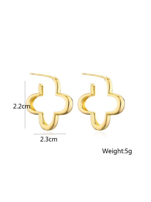 AOG Brass Geometric Trend Huggie Earring 1
