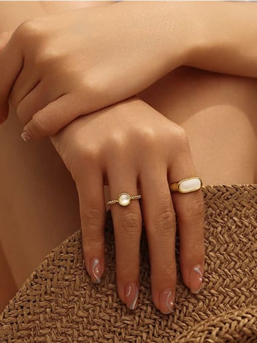 ACCA Brass Shell Geometric Trend Band Ring 1