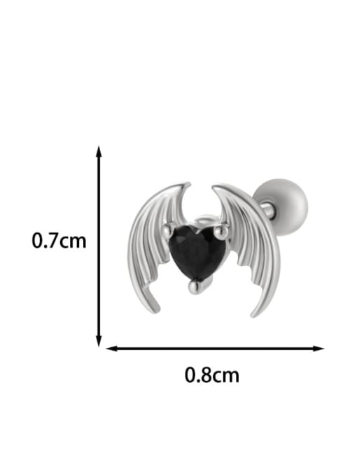 5 #Platinum --Single Brass Cubic Zirconia Heart Chain Tassel Minimalist Single Earring