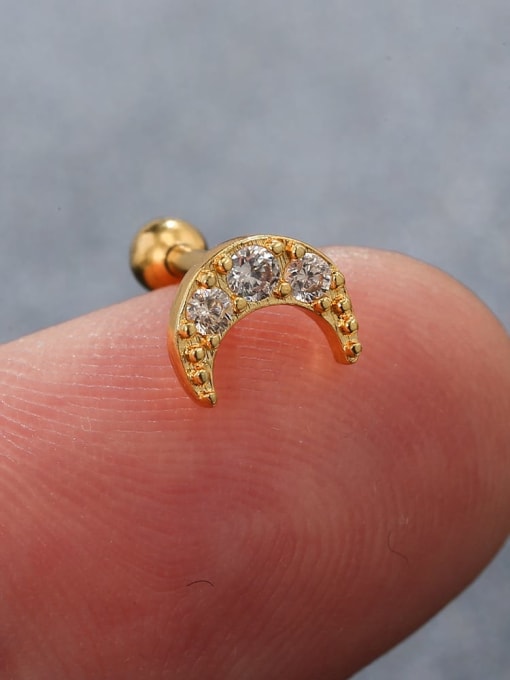 EGD0244 white Brass Cubic Zirconia Geometric Cute Single Earring(Only-One)