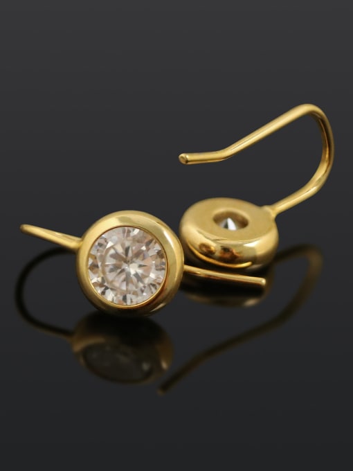 Brass inlaid with zircon Brass Cubic Zirconia Geometric Minimalist Hook Earring