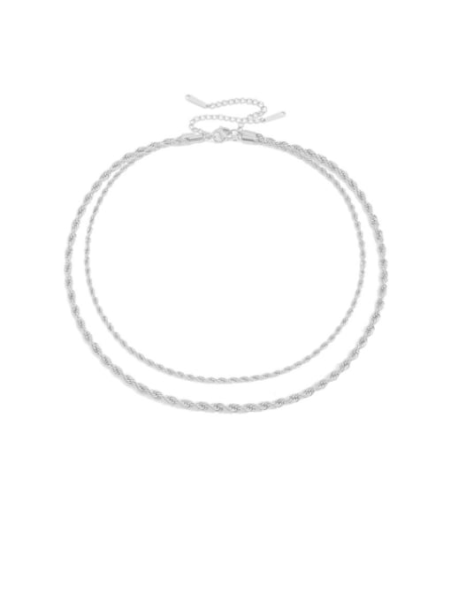 Desoto Stainless steel Irregular Minimalist Multi Strand Necklace 0
