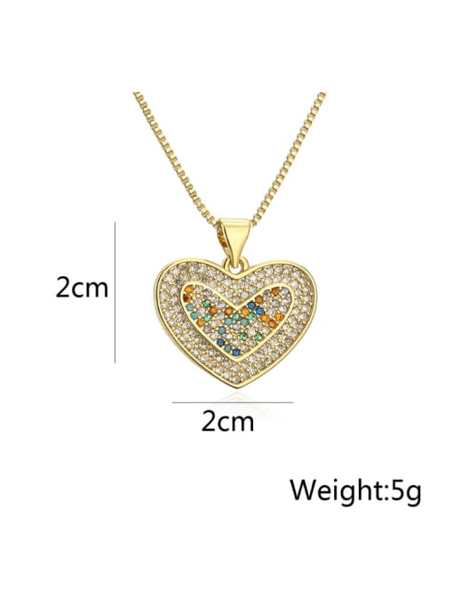 AOG Brass Cubic Zirconia Heart Minimalist Necklace 2