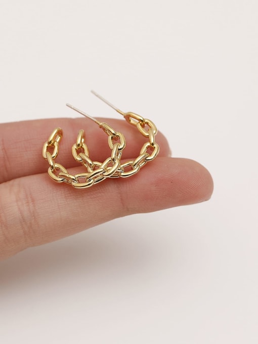 HYACINTH Brass Hollow Geometric Minimalist Hoop Trend Korean Fashion Earring 4