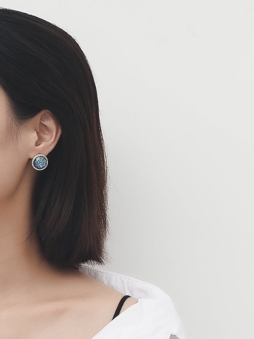 HYACINTH Copper Resin Round Vintage Stud Trend Korean Fashion Earring 1