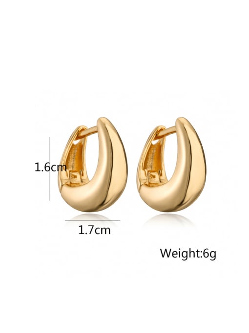 AOG Brass Geometric Minimalist Huggie Earring 3