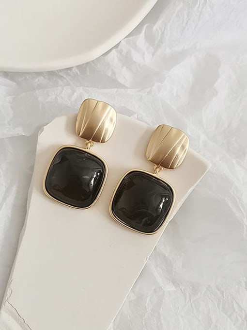 Gold Black Copper Acrylic Geometric Vintage Drop Trend Korean Fashion Earring
