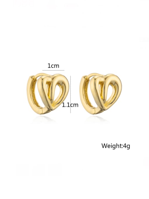 AOG Brass Hollow Heart Minimalist Stud Earring 2