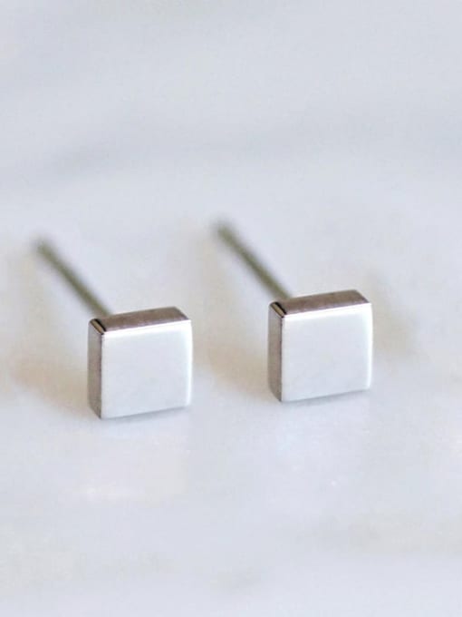 Desoto Stainless steel Square Minimalist Stud Earring 0