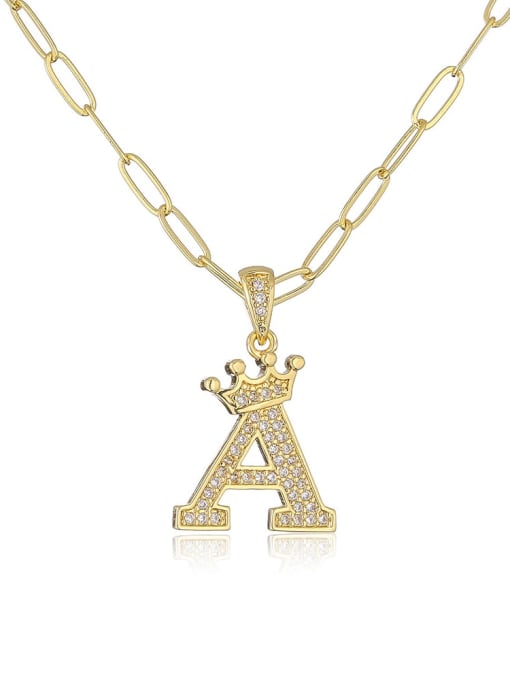 AOG Brass Cubic Zirconia Letter Hip Hop Necklace 4