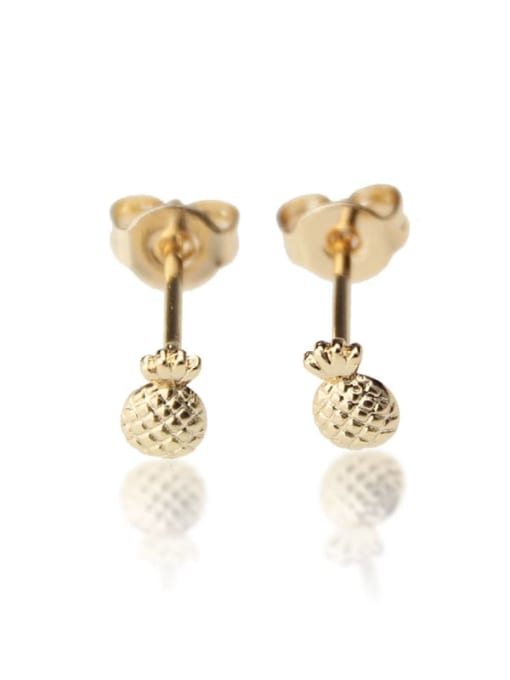 gold-plated Brass Pineapple Minimalist Stud Earring