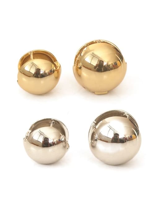 ACCA Brass Smooth Bead Ball Vintage Stud Earring 3