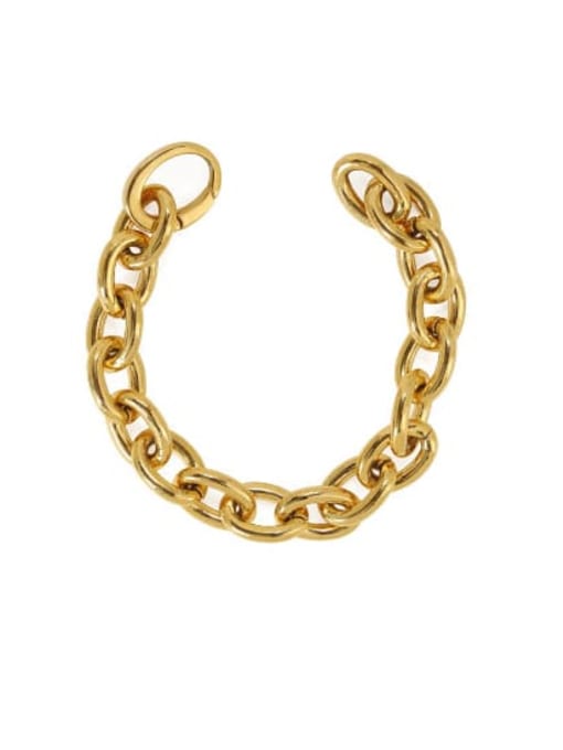 golden Brass  Hollow Geometric Chain Artisan Link Bracelet