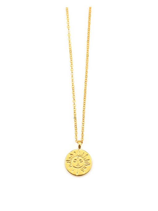 ACCA Brass Coin Minimalist  Retro sun coin medal pendant Necklace 3