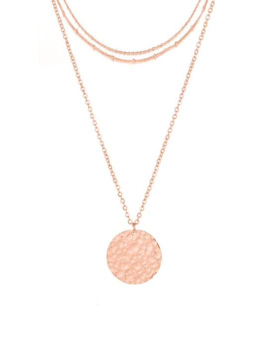 rose gold Stainless steel Geometric Minimalist Multi Strand Necklace