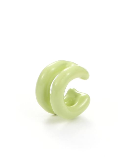 Fruit green  (Single Sale) Zinc Alloy Enamel Geometric Minimalist Single Earring(only one)