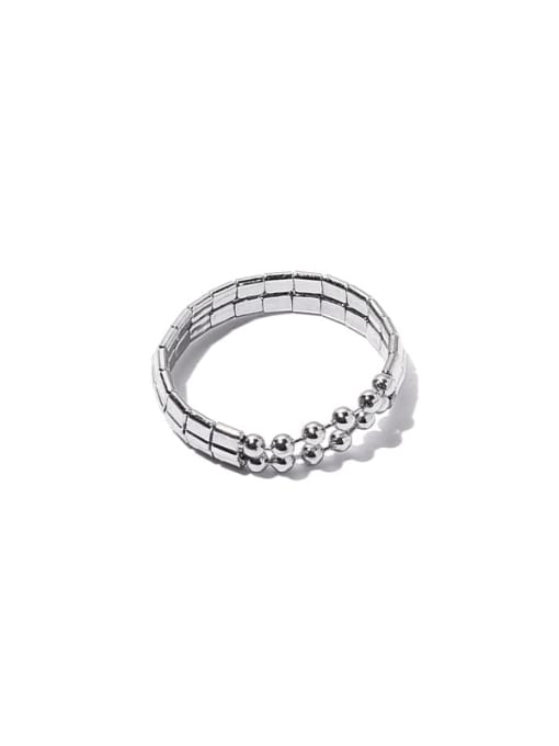 Chain ring Titanium Steel Bead Geometric Hip Hop Band Ring