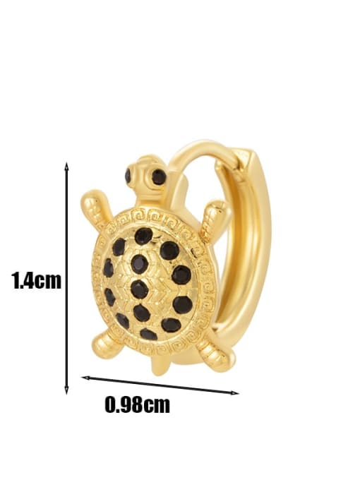 7 # Golden -- Single Brass Cubic Zirconia Animal Trend Single Earring