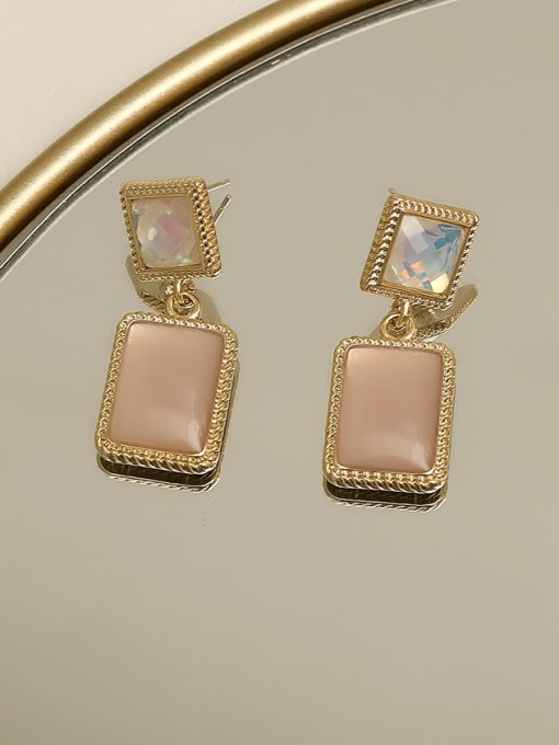 Light pink Copper Resin Geometric Vintage Drop Trend Korean Fashion Earring