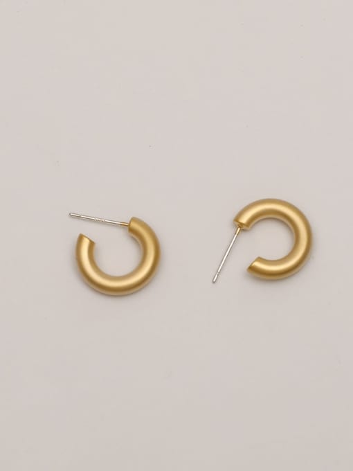 Dumb gold Brass Geometric Minimalist Stud Trend Korean Fashion Earring