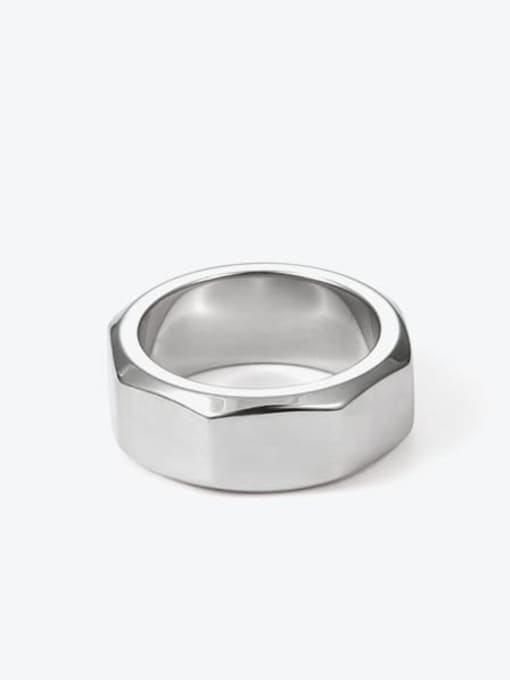 TINGS Titanium Steel Geometric Minimalist Band Ring 4