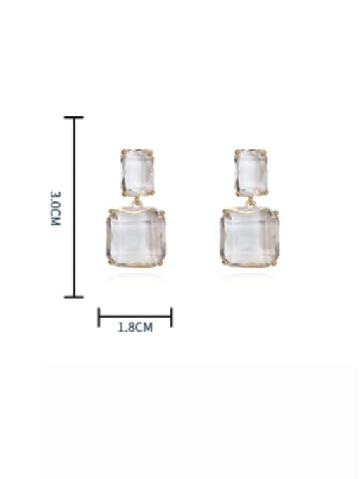 HYACINTH Brass Crystal Geometric Luxury Drop Earring 3
