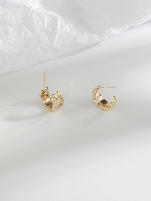 HYACINTH Copper Irregular Minimalist Stud Trend Korean Fashion Earring 2