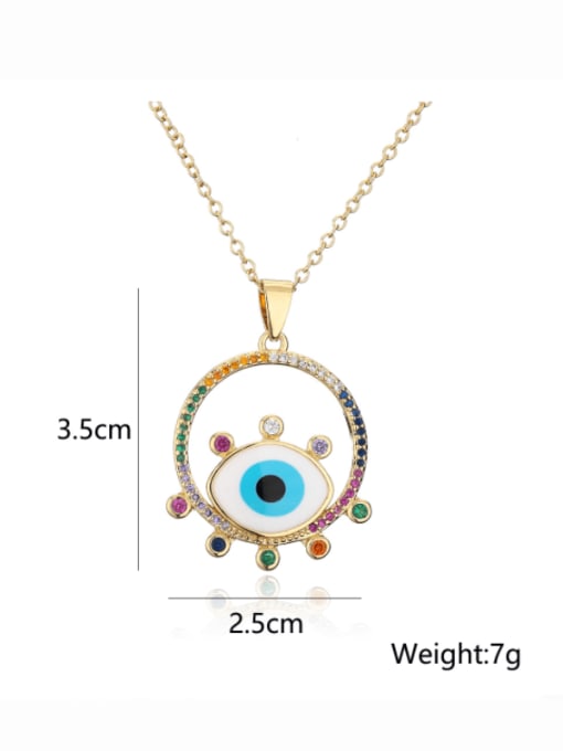 AOG Brass Cubic Zirconia Enamel Eye of Evil  Vintage Heart Pendant  Necklace 4