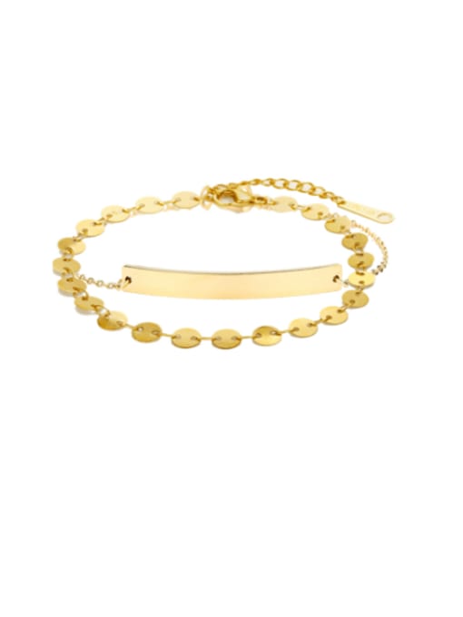 14k Gold Stainless steel Geometric Minimalist Strand Bracelet