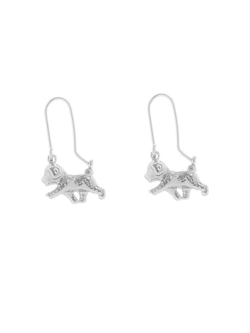 Platinum Dog Brass Animal Cute Hook Earring