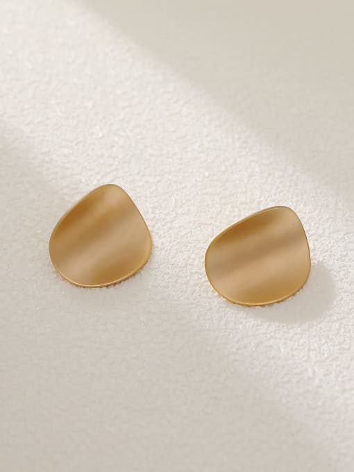 HYACINTH Brass Oval Minimalist Stud Earring 0