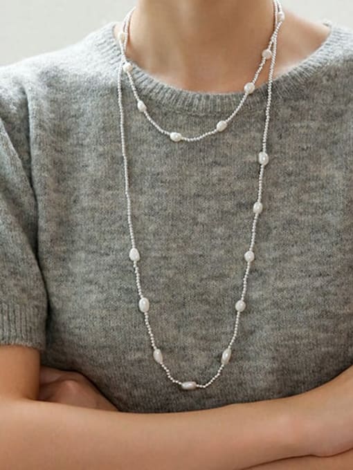 ACCA Brass Freshwater Pearl Irregular Vintage Multi Strand Necklace 1