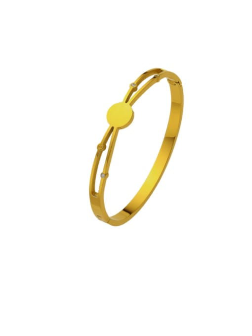 golden Stainless steel Cross Minimalist Set Bangle