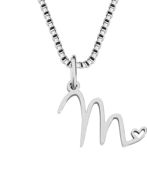 M stainless steel Stainless steel Letter Minimalist Necklace