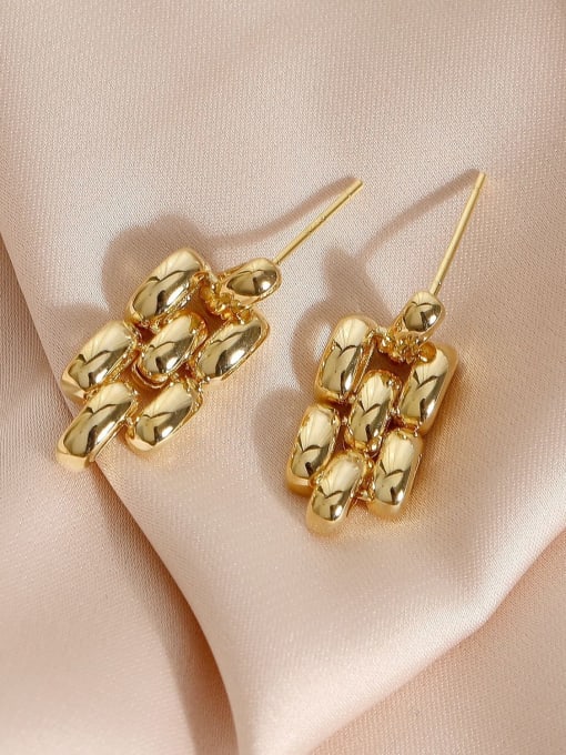 16K gold Brass Geometric Minimalist Stud Earring