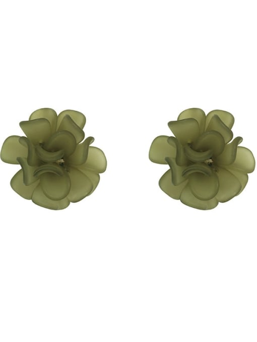 HYACINTH Brass Resin Flower Minimalist Stud Earring 0
