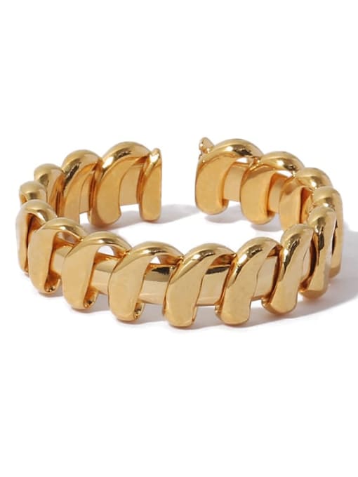 ACCA Brass Smooth  Geometric Line Vintage Band Ring 4