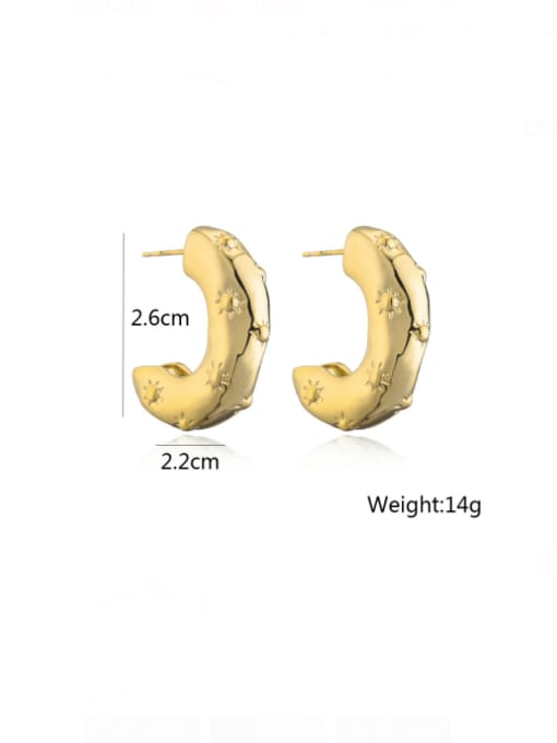 AOG Brass Geometric Minimalist C Shape  Stud Earring 2