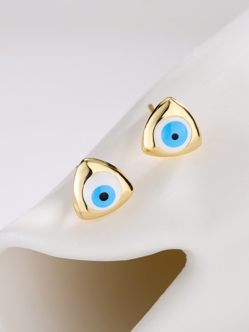 AOG Brass Enamel Evil Eye Minimalist Stud Earring 1