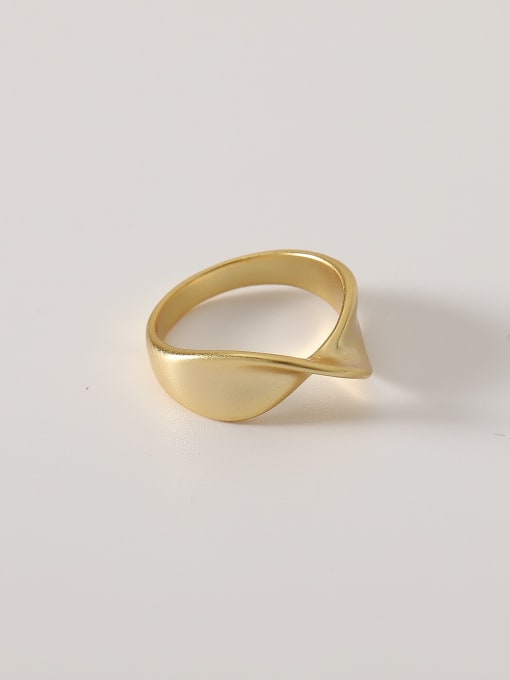 HYACINTH Brass Irregular Minimalist Band Fashion Ring 0