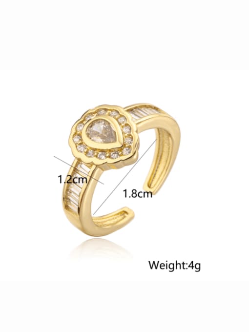 AOG Brass Cubic Zirconia Heart Vintage Band Ring 4