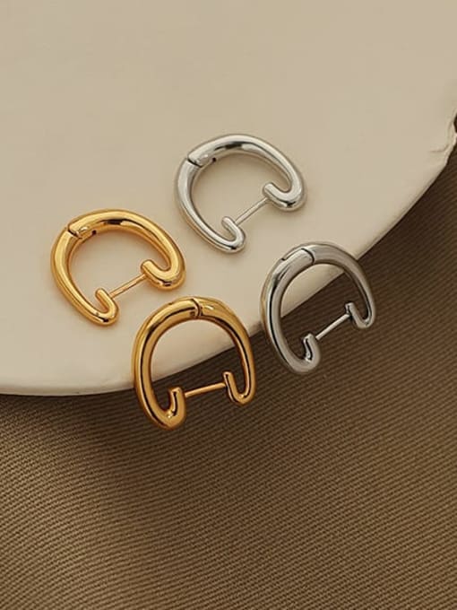 ACCA Brass Geometric Minimalist Huggie Earring 0