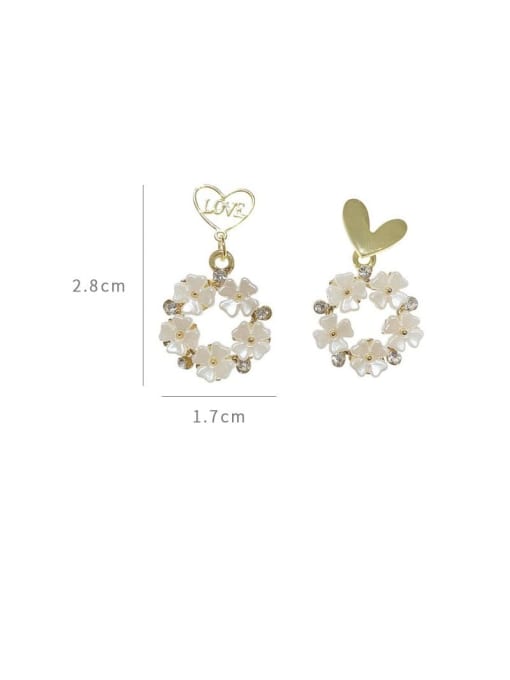 YOUH Brass Shell Flower Dainty Stud Earring 3