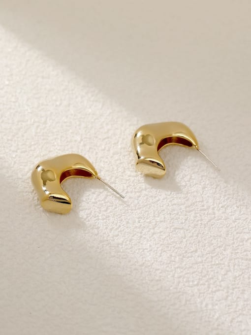 HYACINTH Brass Irregular Minimalist Stud Earring 0