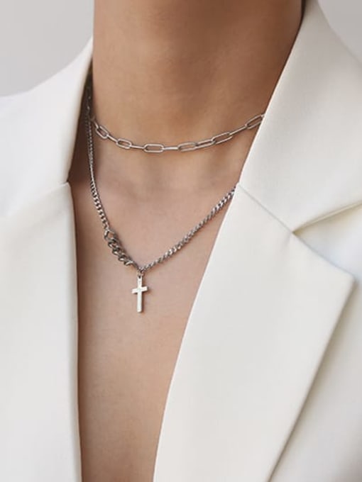 ACCA Titanium Steel Cross Minimalist Regligious Necklace 1
