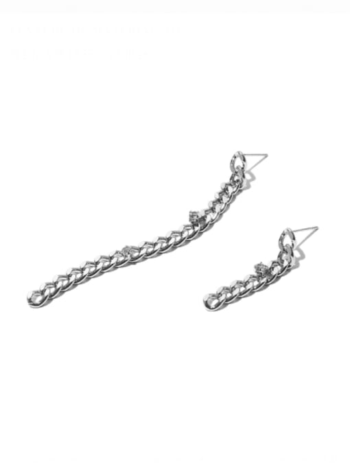 Asymmetry Tassel Earrings Brass Asymmetry Tassel Vintage  Hollow Chain Drop Earring
